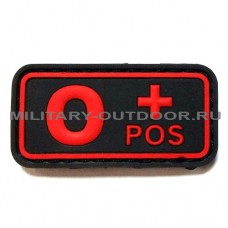 Патч O Pos+ 50x25мм Black/Red PVC